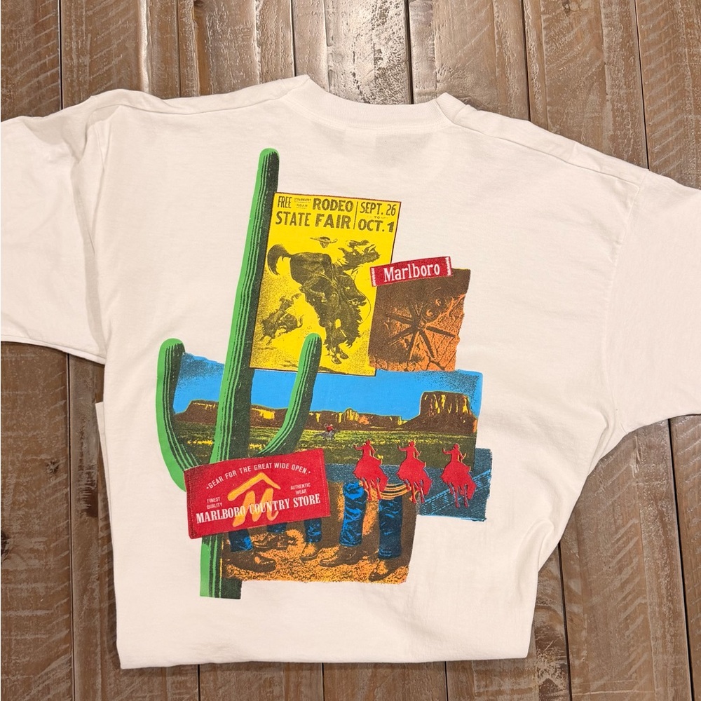 Marlboro White Short-Sleeve Tee with Desert Rodeo Graphic - Picture 6 of 6